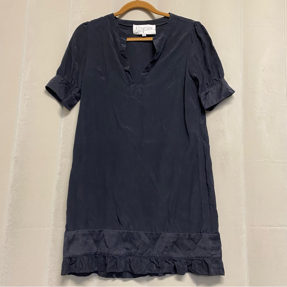 Rory Beca Women’s Dress Medium 100% Silk Split Neck Mini Goth Whimsigoth Fairy